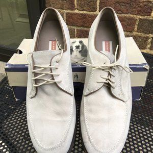 Hush Puppies, white suede, mens 10M.